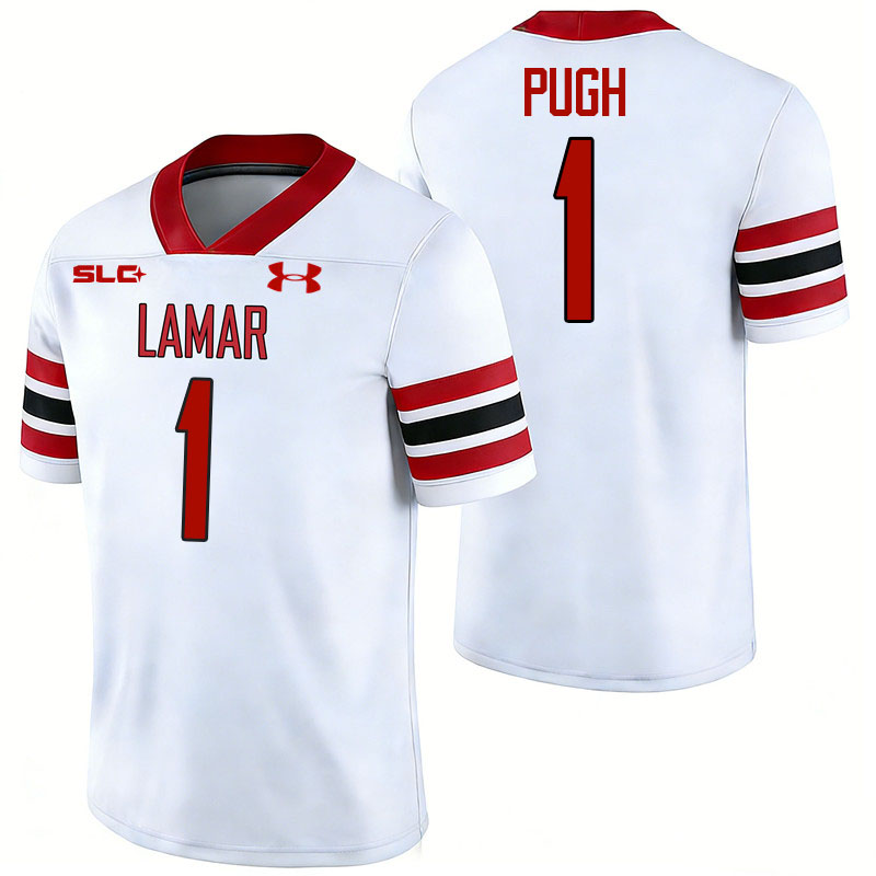 Lamar Cardinals #1 Kristian Pugh College Football Jerseys,Uniforms-White